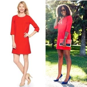 Gap | red 3/4 sleeve shift work dress